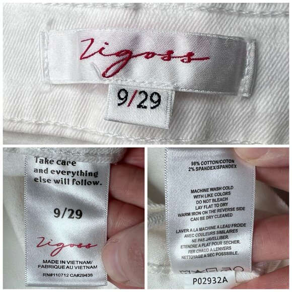 Vigoss White Wide Leg Cropped Jeans Women’s Size 9 29 High Rise Stretch Belted - Picture 3 of 8